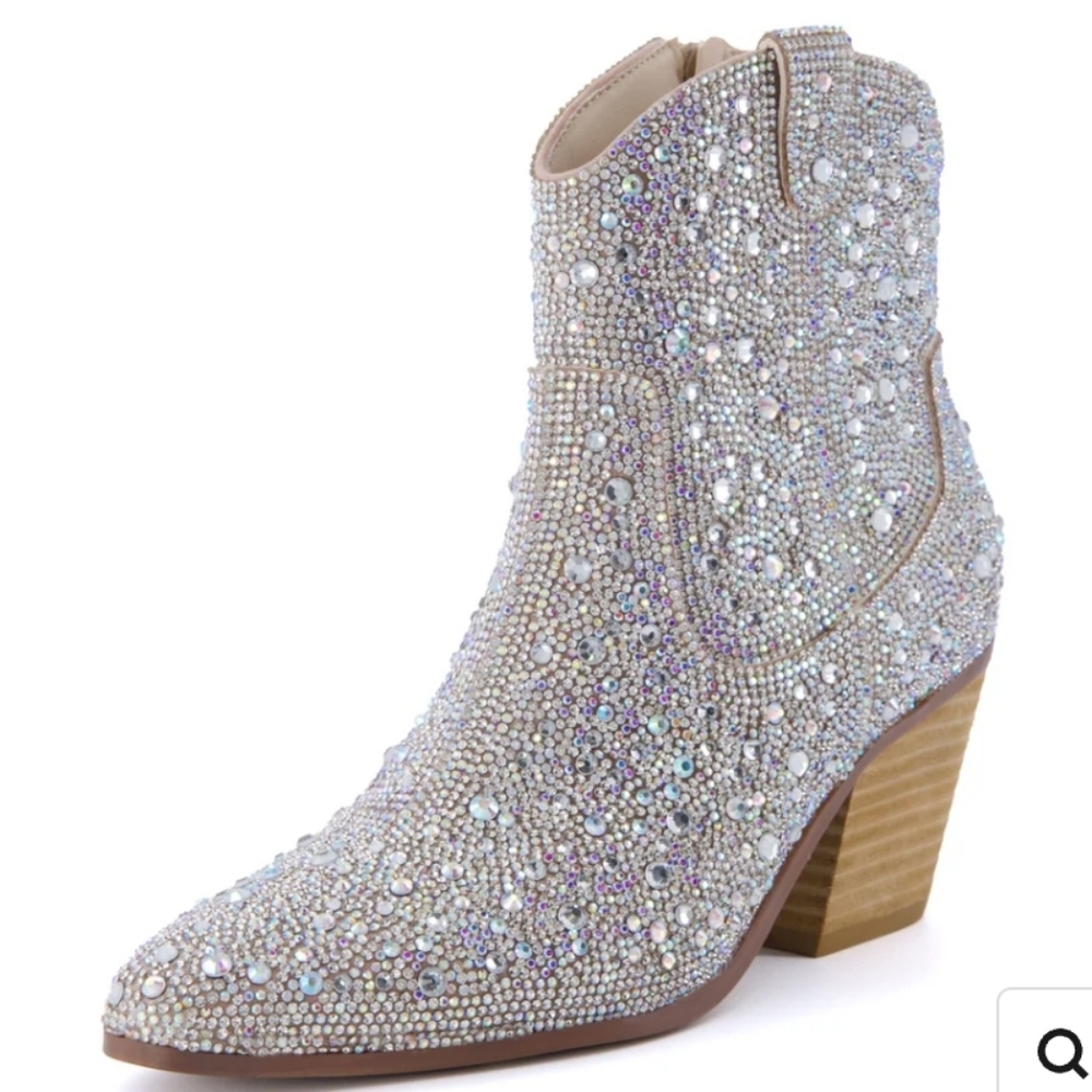 Cushionaire Bravo Crystal Embellished Ankle Boot 8.5